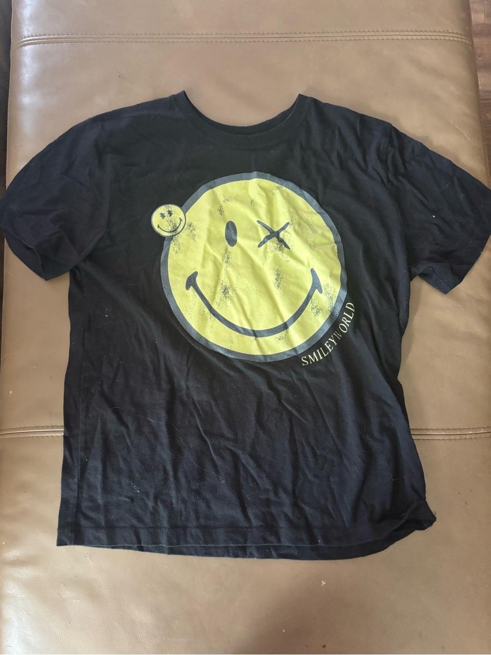 Smiley World Black cotton T shirt
